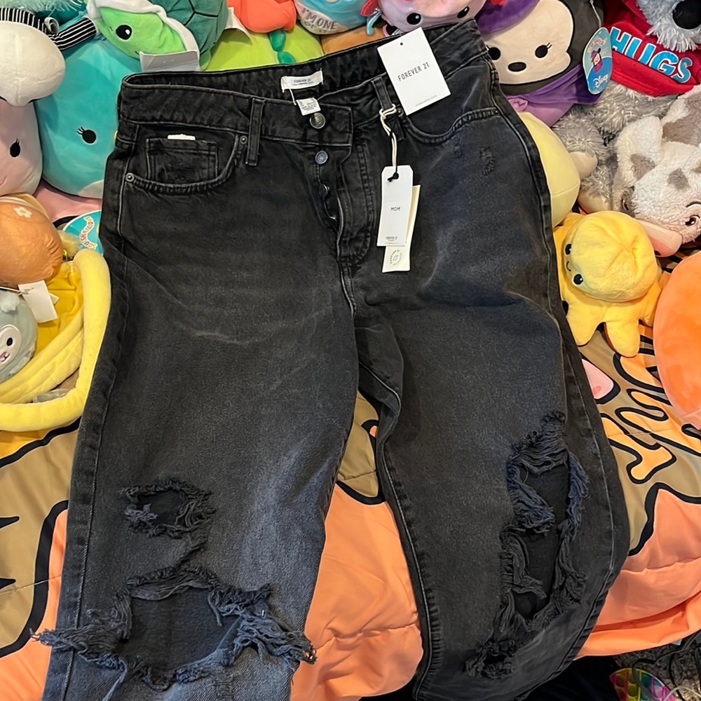 Black ripped jeans